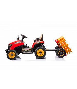 TRACTOR CON REMOLQUE 12V, RC PARENTAL, ROJO INDA612-LE-BBH-030